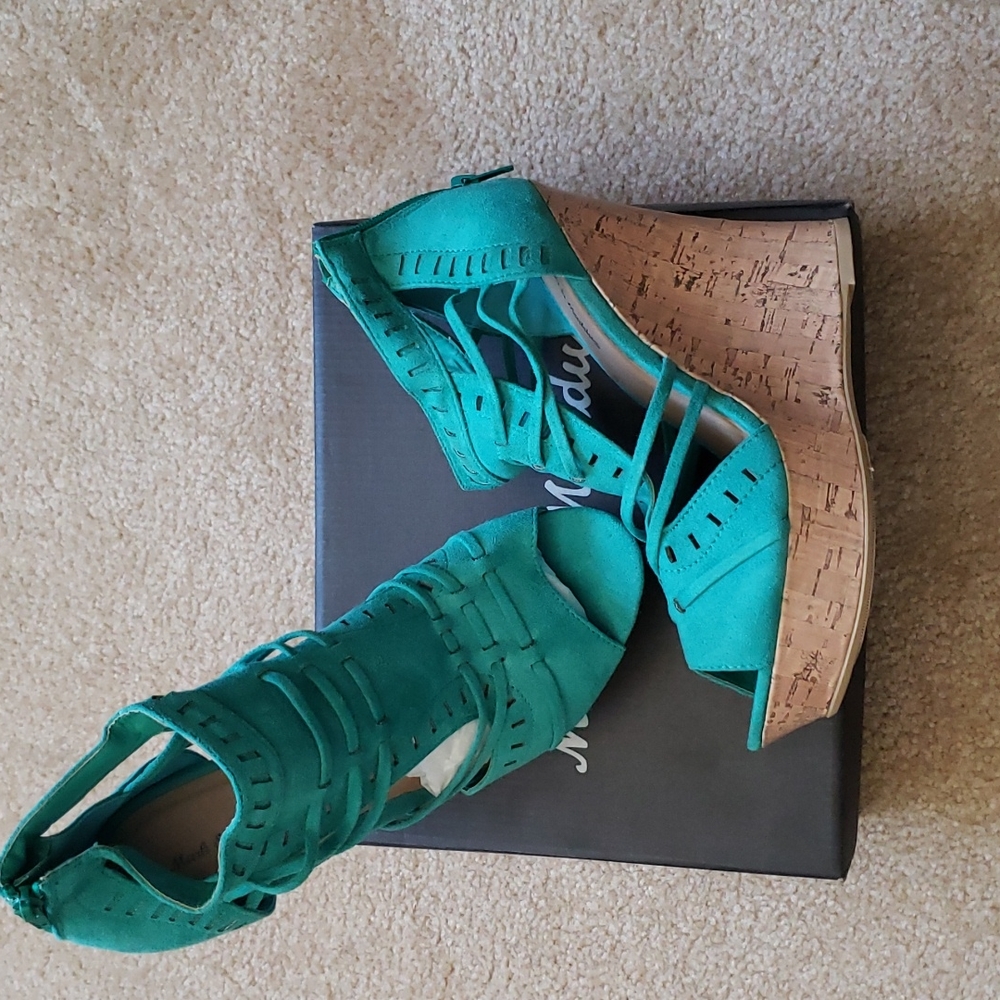 Women's size 10, Teal, 5" wedge sandal